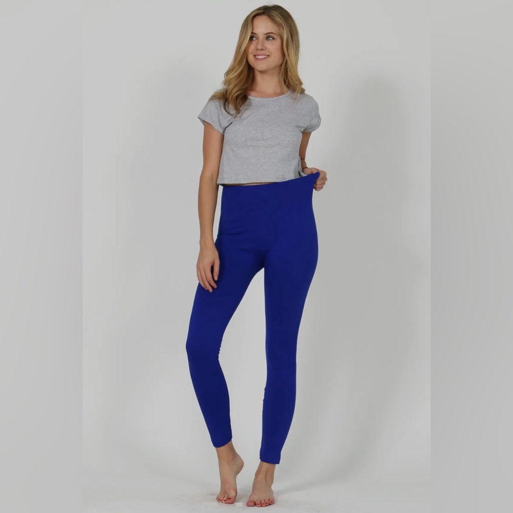 High Waist Royal Blue Fleece Lined Leggings